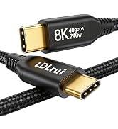 LDLrui USB4 Cable USBC Monitor Display Cable 40Gbps 8K@60Hz Video 240W 6FT | Long-Distance Connec...