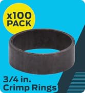 SharkBite 3/4 Inch Copper Crimp Rings, Pack of 100, PEX Pipe, PE-RT, 23103CP100