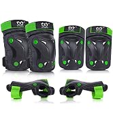 TXJ Sports Knee Pads Elbow Pads with Wrist Guards Protective Gear Set for Kids Youth Skateboard S...