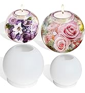Actvty Tealight Candle Holder Resin Molds, 2 Pcs Sphere Tea Light Holder Molds, Crystals Ball/Orb...