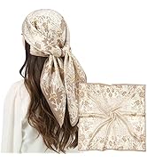 RIIQIICHY 100% Silk Scarf Head Scarf for Women Hair Scarf for Sleeping Hair Wrapping at Night Squ...