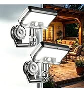 Akynite Magnetic Solar Lights Outdoor, 92LED 500LM Solar Security Light with Motion Sensor, IP65 ...