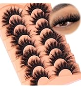 Mink Lashes Volume False Eyelashes 20mm Long Fake Lashes Thick Cat Eye Lash Strips Faux Mink Eyel...