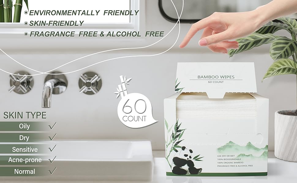 WOWOTEX White Bamboo Disposable Face Towel 2