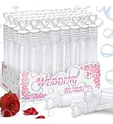 32Pcs Wedding Bubble Wands Bulk(White Heart Top), Mini Bubble Party Favors, Valentine's Day, Anni...