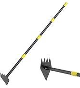 DwelSpire Heavy Duty Garden Hoe, 60" Adjustable Length Long Handle Hoe Garden Tool Weeding Tool f...