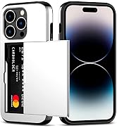 Nvollnoe for iPhone 14 Pro Case with Card Holder Heavy Duty Protective Dual Layer Shockproof Hidd...