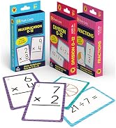 Carson Dellosa Division, Fractions, and Multiplication Flash Cards, 3 Sets of Flashcards, Math Ga...
