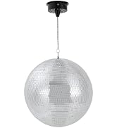 16" Disco Ball with Motor Hanging Disco Ball with Light 18 LEDs 5-6 RPM Spinning Disco Balls Ligh...