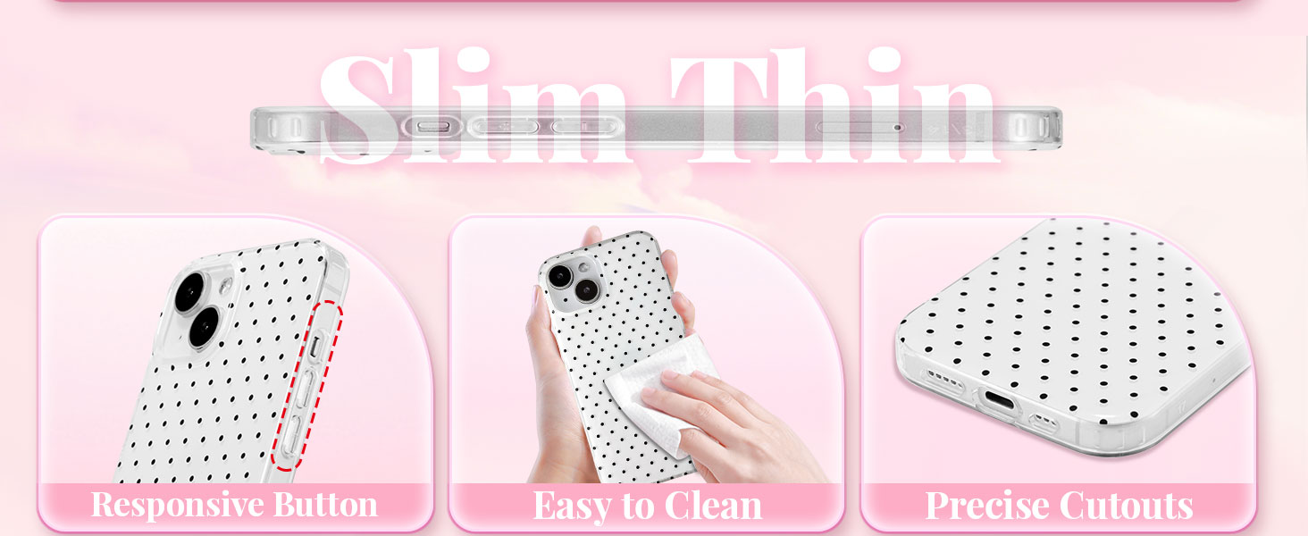 QLTYPRI Cute Polka Dot Shockproof Phone Case