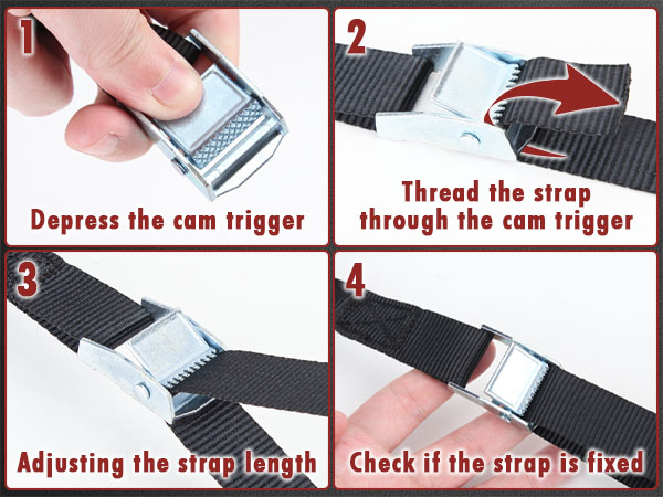 6pk Lashing Straps Black