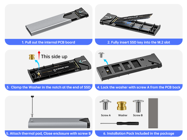 M.2 NVME PCIe SSD Enclosure
