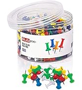 600 Rubex Push Pins, Colorful Push Pins, Assorted Multi Colored Plastic Head, Standard Thumb Tack...