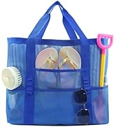 ASBEFORE Mesh Beach Bag Shower Caddy for Dorm Room Essentials, Portable 9-Pockets Large Hanging S...