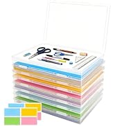 Soleeya 8 Pcs Photo Storage Boxes for 8"x10" Paper, Scrapbook Papers Storage Containers with 2 Pc...