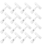 Mlici 16 Pieces Clear Sign Clips, Plastic Merchandise Rotatable Pop Clip Sign Holder Stand, Swive...