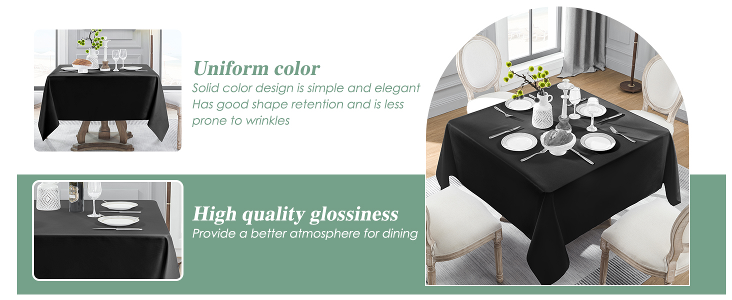 black square tablecloths