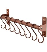 Dseap Pot Rack - Pots and Pans Hanging Rack Rail with 8 Hooks, Pot Hangers for Kitchen, Wall Moun...