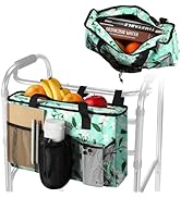 Rhino Valley Walker Basket, Large Capacity Walker Accessories Storage Bag with Multi Pockets & Cu...