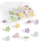 30Pcs Cute Star-Shaped Decorative Push Pins, Bulletin Board Tacks, Cork Board Thumbtacks for Clas...