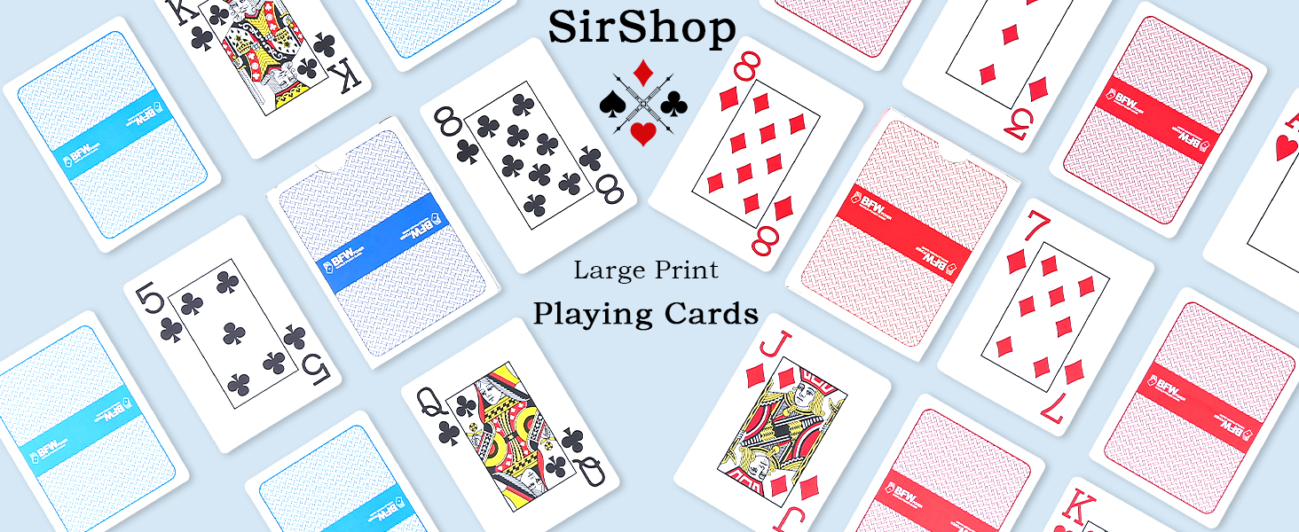 SirShop large print playing cards