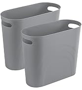 rejomiik Small Trash Can, Slim Garbage Can Plastic Waste Basket with Handles 3.5 Gallon Container...