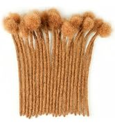 ADIASAI 0.6cm Width #30 Brown 6 Inch 30 Strands 100% Human Hair Loc Extensions Full Handmade Drea...