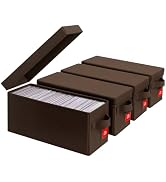 Tapetinel CD Storage Boxes 4 Pack – Brown Disc Organizer with Lids, Holds 35 CDs in Standard Jewe...