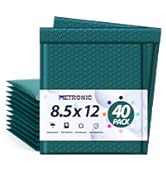 Metronic Bubble Mailers 8.5x11 Inch 40 Pack Waterproof Padded Mailing Envelopes for Clothes, Make...