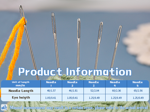 5 sizes/100pcs Large-Eye Blunt Needles