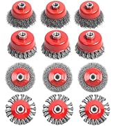 12 Pack Wire Wheel for Angle Grinder, Twist Knotted Coarse Crimped Wheels, Carbon Steel Wire Cup ...