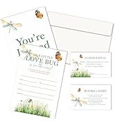 LSJEHTQ Love Bug Baby Shower Invitations For Girl & Boy, Sets of 25 Dragonfly Butterfly Baby Show...