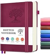PERCUN Dotted Journal Notebook for Men & Women, 160 Pages Dot Grid notebook for Note Taking, Bull...