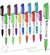 Ultra Fine Point Permanent Marker Bulk, 12 Assorted Colors 0.4mm Fine Tip Permanent Markers set,T...