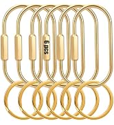 New Fashion Kingdom Gold Brass Key Rings, Screw Lock Keys Organizer, Carabiner Keychain Clip, Pur...