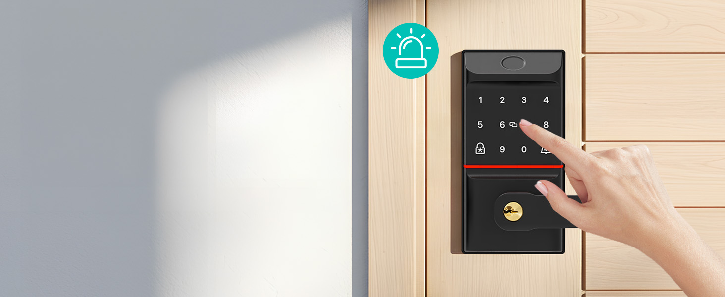 keyless entry door lock with handle