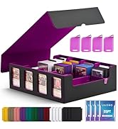 UAONO Trading Card Storage Box with Commander Display; 2400+ Deck Box for MTG with Removable Cove...