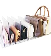 PHOJEWI Purse Organizer for Closet, Adjustable Clear Shelf Dividers for Closet Organization Plast...