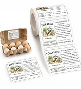 250Pcs Farm Fresh Eggs Stickers
