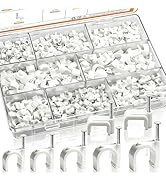 mankk 630PCS Cable Clips Nail in Cable Clips Wire Clips 4/5/6/8/10mm Round & Square Ethernet Cabl...