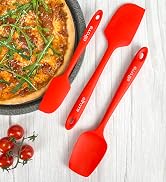 Elihome Red 3 pieces heat resistant cooking baking scraper spatula