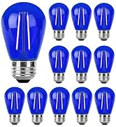 Sxminer 15 Pack S14 LED Bulbs Blue 2W Plastic Shatterproof LED Replacement Bulbs for Outdoor Stri...