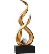 XYQXYQ Modern Abstract Art Table Decoration,Resin Gold Statue Modern Ornaments for Living Room Gr...