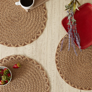 An image of three braided placemats