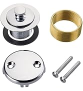 Chrome Polished Bathtub Tub Drain Conversion Kit Assembly, Wellup Lift and Turn Twist Tub Drain T...