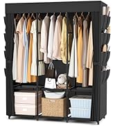 BrFoYu Wardrobe Closet Portable Closets for Hanging Clothes Large Capacity Clothes Rack with Cove...