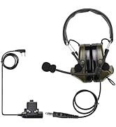 Retevis EHK007 Tactical Headset,Hunting & Shooting Earmuffs with Mic, Sound Amplification, Noise ...