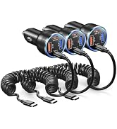 3 Pack 65W Super Fast Type C Car Charger USB C Cigarette Lighter Adapter, 4 Port USB C Car Charge...