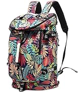 Floral Gym Duffle Bag Backpack 4 ways for Women Waterproof with Shoes Compartment for travel Spor...