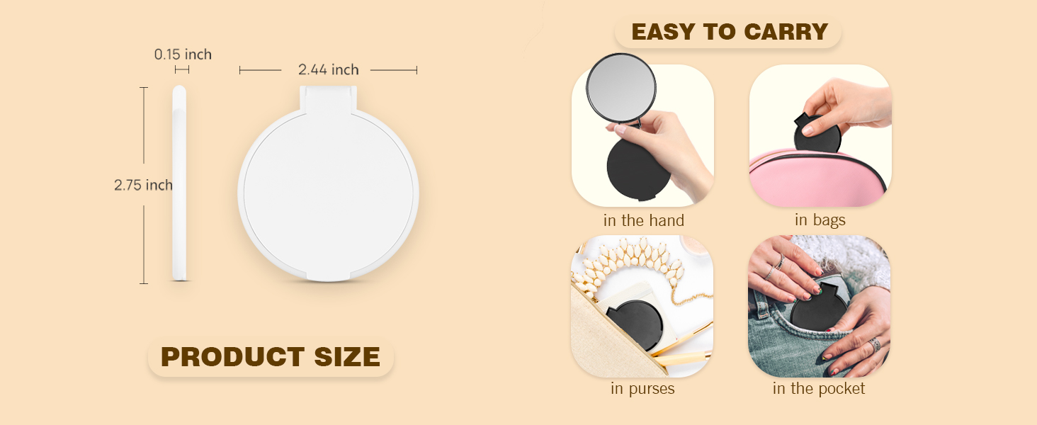compact pocket mini small folding cute makeup purse mirror bulk set of 12 for women as gift favor